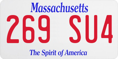MA license plate 269SU4