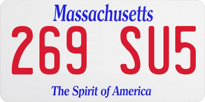 MA license plate 269SU5