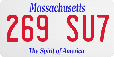 MA license plate 269SU7
