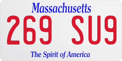 MA license plate 269SU9