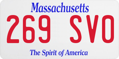 MA license plate 269SV0