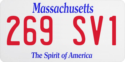 MA license plate 269SV1
