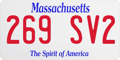 MA license plate 269SV2