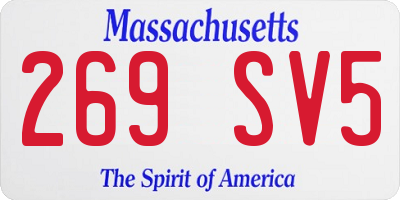 MA license plate 269SV5