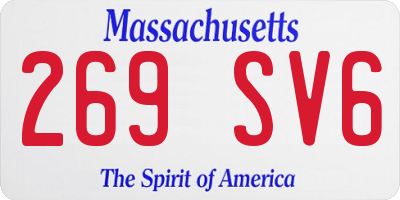 MA license plate 269SV6
