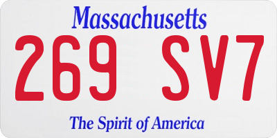 MA license plate 269SV7