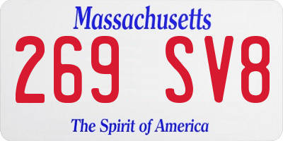 MA license plate 269SV8