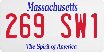 MA license plate 269SW1