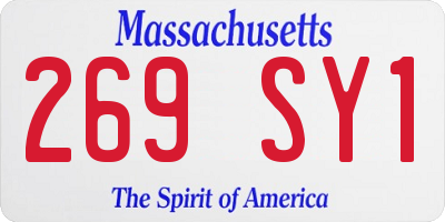 MA license plate 269SY1