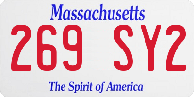MA license plate 269SY2