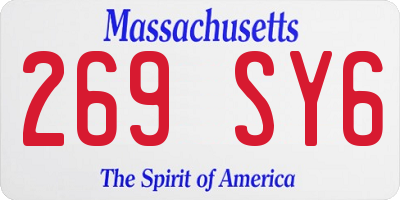 MA license plate 269SY6