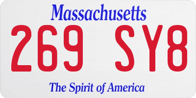 MA license plate 269SY8