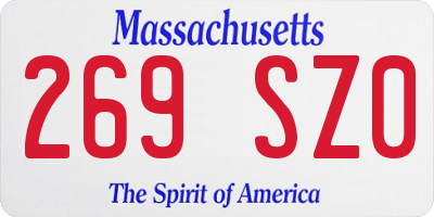MA license plate 269SZ0