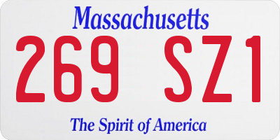 MA license plate 269SZ1