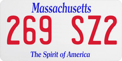 MA license plate 269SZ2