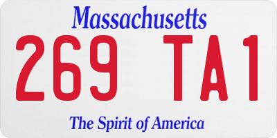 MA license plate 269TA1