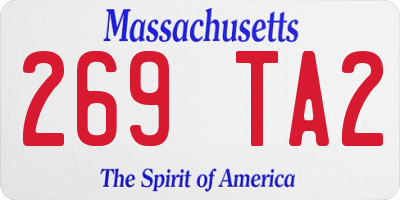 MA license plate 269TA2