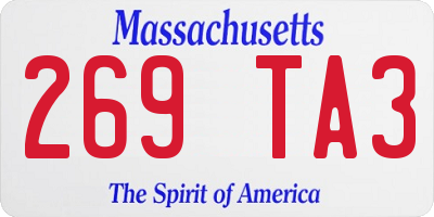 MA license plate 269TA3