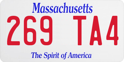 MA license plate 269TA4