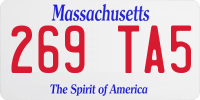 MA license plate 269TA5