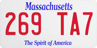 MA license plate 269TA7