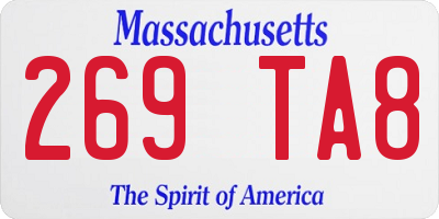 MA license plate 269TA8