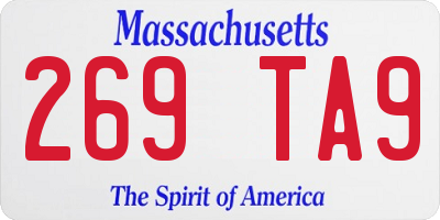 MA license plate 269TA9