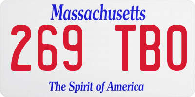 MA license plate 269TB0