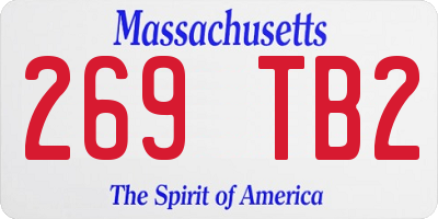 MA license plate 269TB2