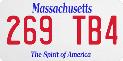 MA license plate 269TB4