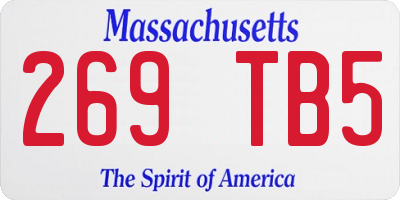 MA license plate 269TB5