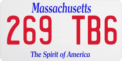 MA license plate 269TB6