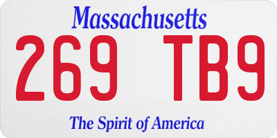 MA license plate 269TB9