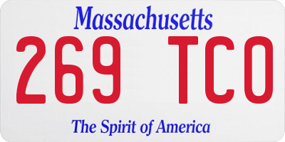MA license plate 269TC0