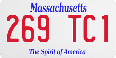 MA license plate 269TC1