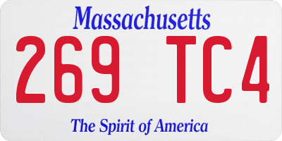 MA license plate 269TC4