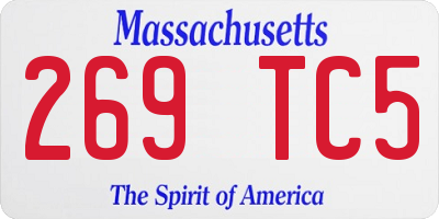 MA license plate 269TC5