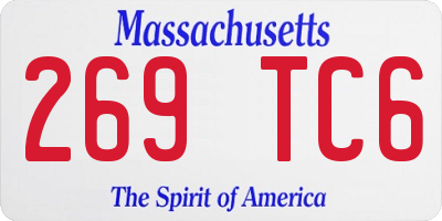 MA license plate 269TC6