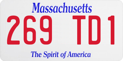 MA license plate 269TD1