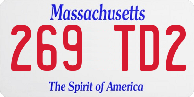 MA license plate 269TD2