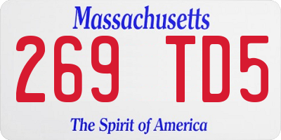 MA license plate 269TD5