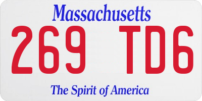 MA license plate 269TD6