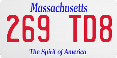 MA license plate 269TD8