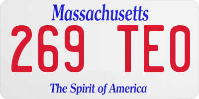 MA license plate 269TE0