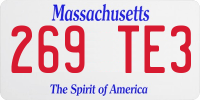 MA license plate 269TE3