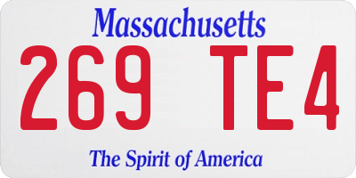 MA license plate 269TE4