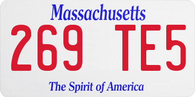 MA license plate 269TE5