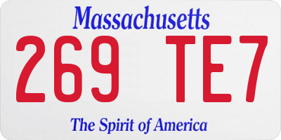 MA license plate 269TE7
