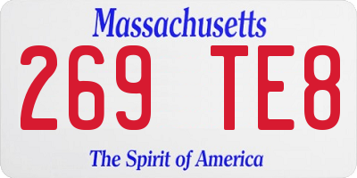 MA license plate 269TE8