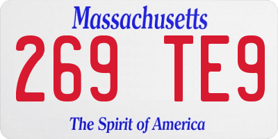 MA license plate 269TE9